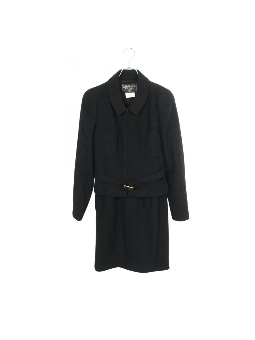 Chanel Suit CC Logo Button Tweed Wool Skirt